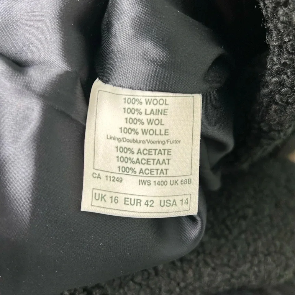 Vintage Laura Ashley Black Wool Full Length Coat Size 14 - Picture 9 of 12